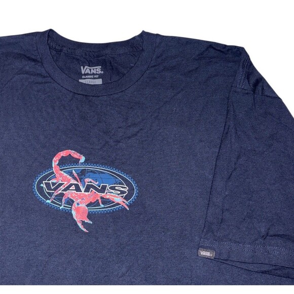 Vans Tee Men's XL Graphic T-Shirt Off The Wall Scorpion Venomous Navy Crewneck - Picture 1 of 6